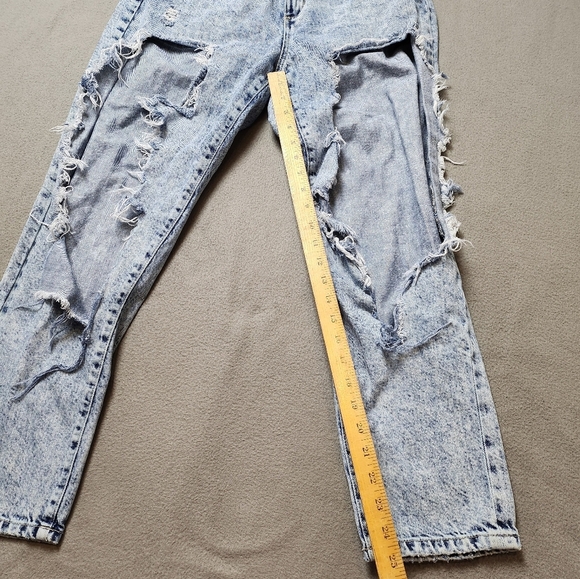 Garage Distressed Destroyed High Waisted Mom Jeans acid Wash 11/30 - Picture 11 of 11